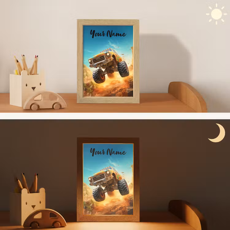 Monstertruck - Kind - Jongen - Auto Light Box met kabel (Kinderlampje) klein -sfeer3_kind