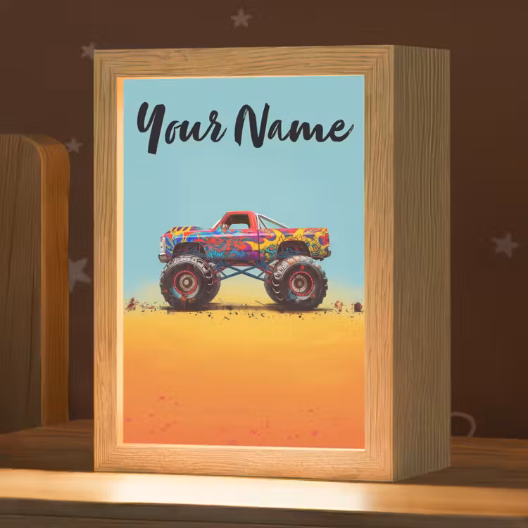 Monstertruck - Graffiti - Jongens - Auto Light Box met kabel (Kinderlampje) klein -zzz_3d_website