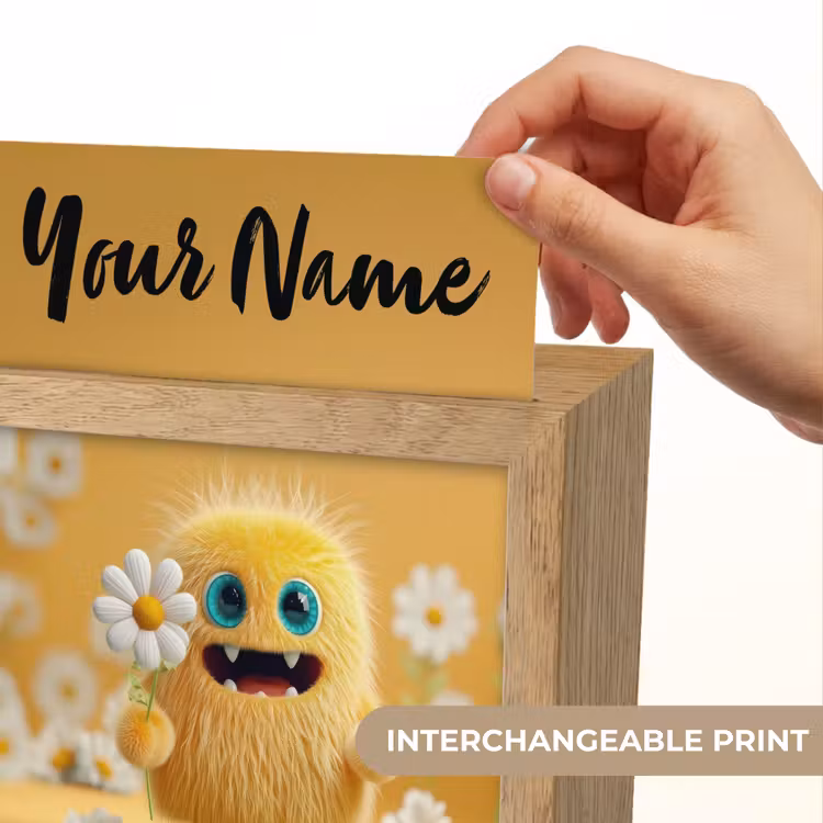Monster - Geel - Madeliefjes Light Box met kabel (Kinderlampje) klein -USP_websiteprintEN