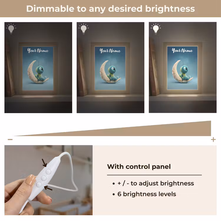 Maan - Ruimtewezen - Blauw Light Box met kabel (Kinderlampje) klein -USP_dimbaarEN