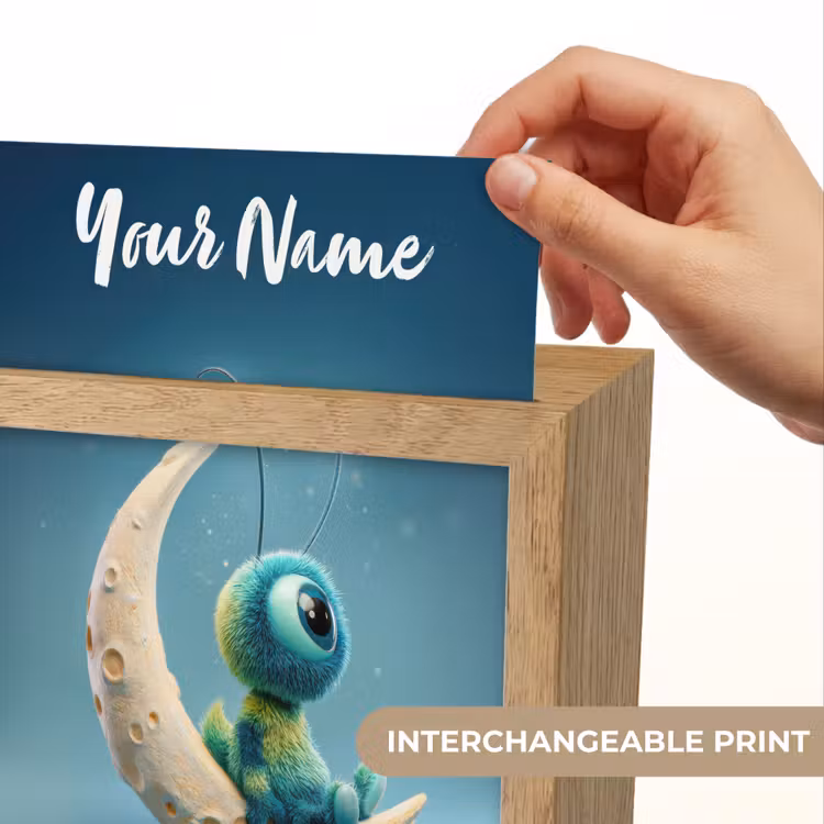 Maan - Ruimtewezen - Blauw Light Box met kabel (Kinderlampje) klein -USP_websiteprintEN