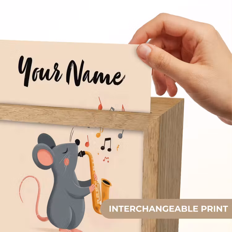 Muis - Saxofoon - Muzieknoten Light Box met kabel (Kinderlampje) klein -USP_websiteprintEN