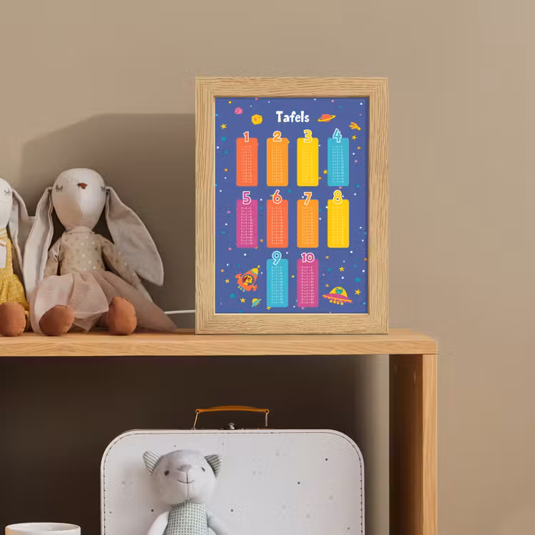 Tafels van vermenigvuldiging - Leren rekenen voor kinderen - Getallen oefenen - Ruimte Light Box met kabel klein -sfeer2_kind