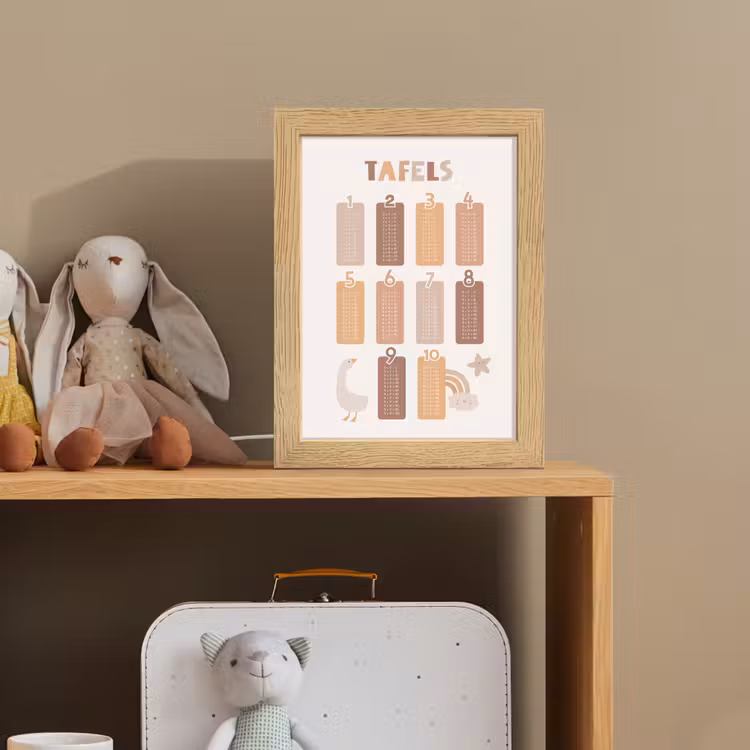 Tafels van vermenigvuldiging - Leren rekenen voor kinderen - Getallen oefenen - Cijfers - Pastel kleuren Light Box met kabel klein -sfeer2_kind
