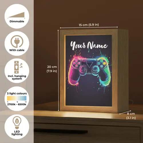 Neon - Controller - Verfspatten - Game Light Box met kabel (Kinderlampje) klein -USP_EN