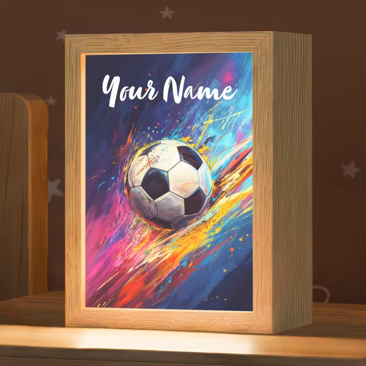 Neon - Voetbal - Kleurrijk Light Box met kabel (Kinderlampje) klein -zzz_3d_website