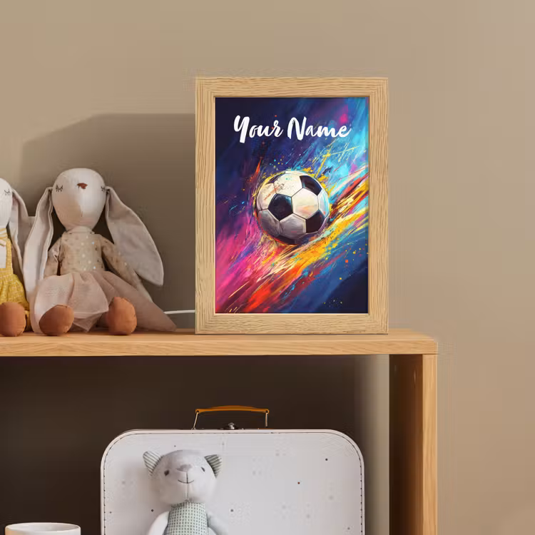 Neon - Voetbal - Kleurrijk Light Box met kabel (Kinderlampje) klein -sfeer2_kind