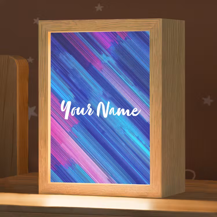 Neon - Strepen - Abstract - Blauw - Roze Light Box met kabel (Kinderlampje) klein -zzz_3d_website