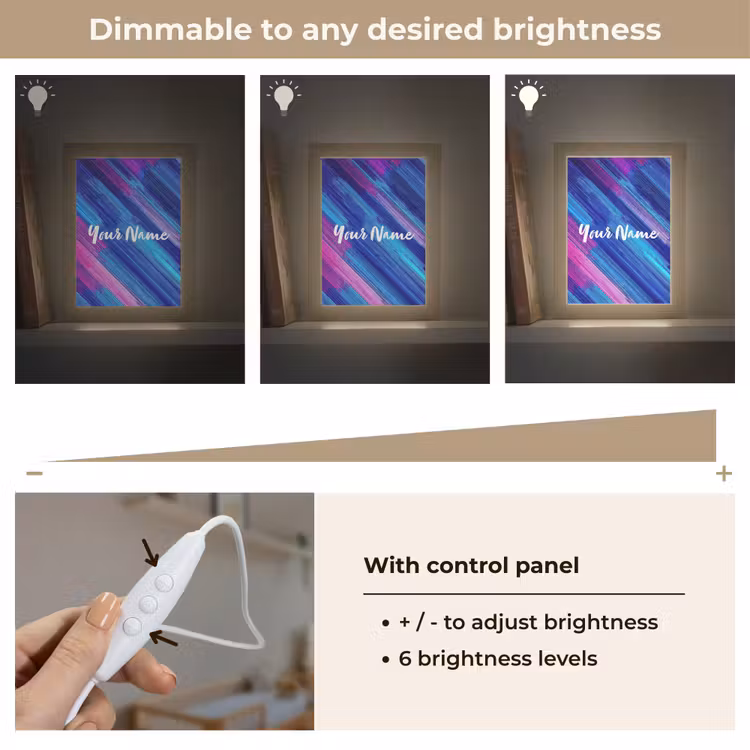 Neon - Strepen - Abstract - Blauw - Roze Light Box met kabel (Kinderlampje) klein -USP_dimbaarEN