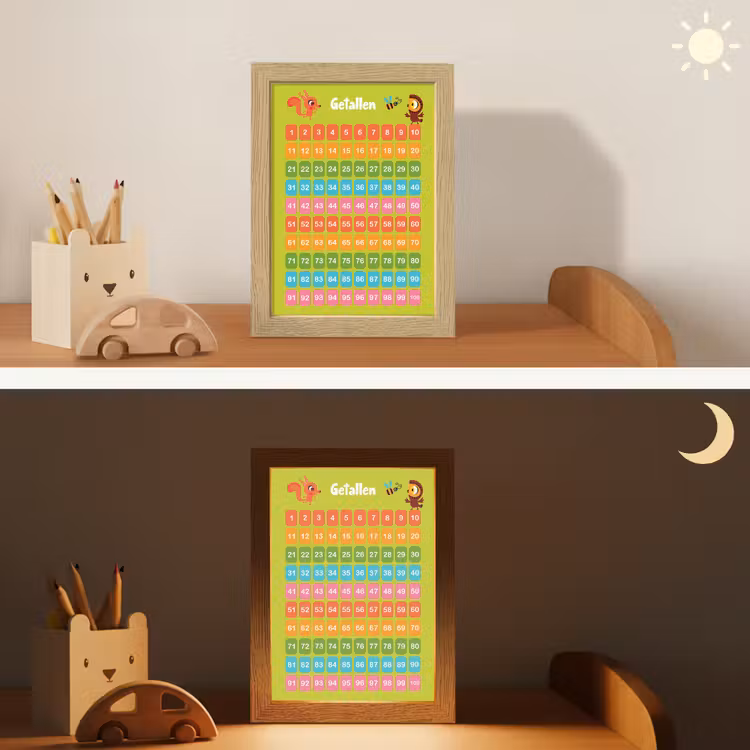 Getallen - Leren tellen voor kinderen - Getallenlijn - Cijfers - Educatief - Groen Light Box met kabel klein -sfeer3_kind