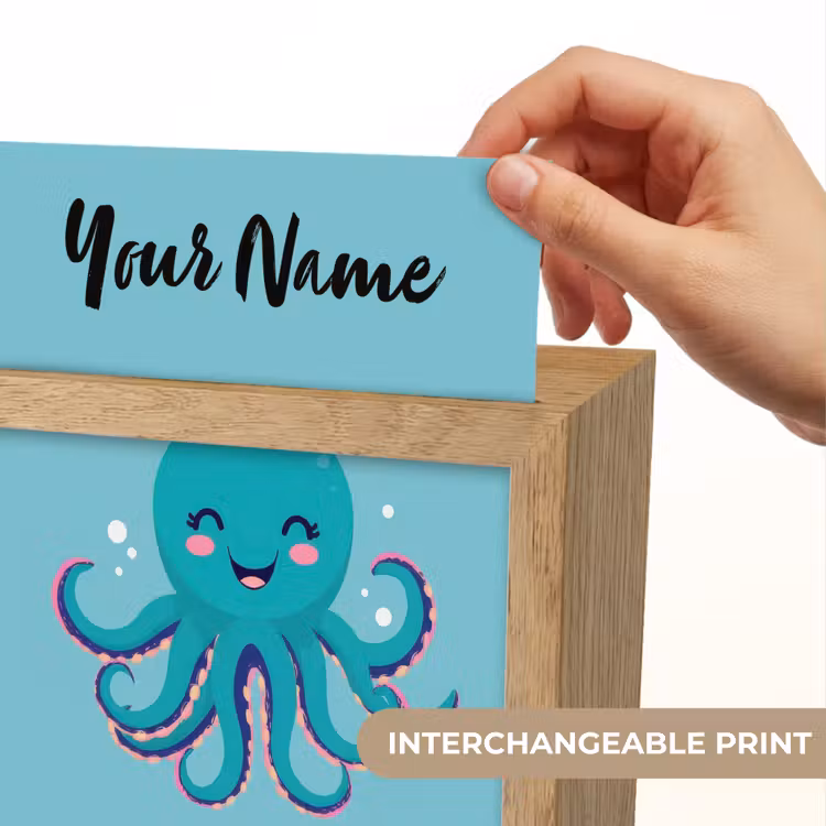 Octopus - Blauw - Gezicht Light Box met kabel (Kinderlampje) klein -USP_websiteprintEN