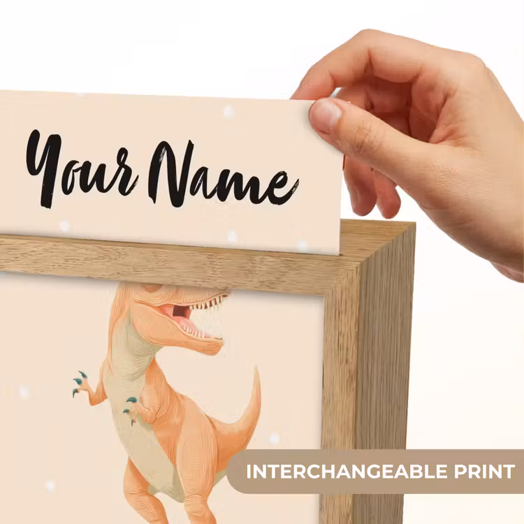 Oranje - Dino - T-Rex  - Stippen Light Box met kabel (Kinderlampje) klein -USP_websiteprintEN
