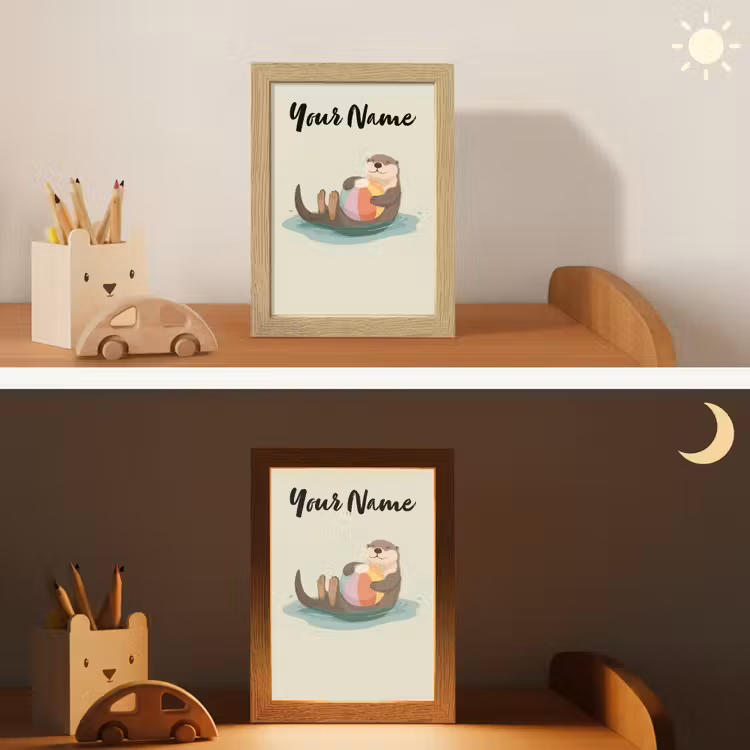 Otter - Strandbal - Kleurrijk Light Box met kabel (Kinderlampje) klein -sfeer3_kind