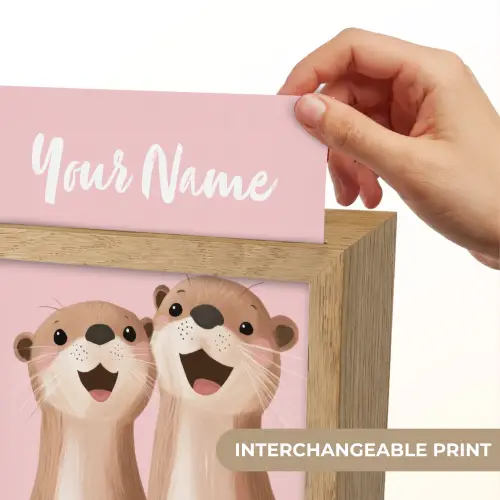 Otters - Glimlach - Bruin Light Box met kabel (Kinderlampje) klein -USP_websiteprintEN
