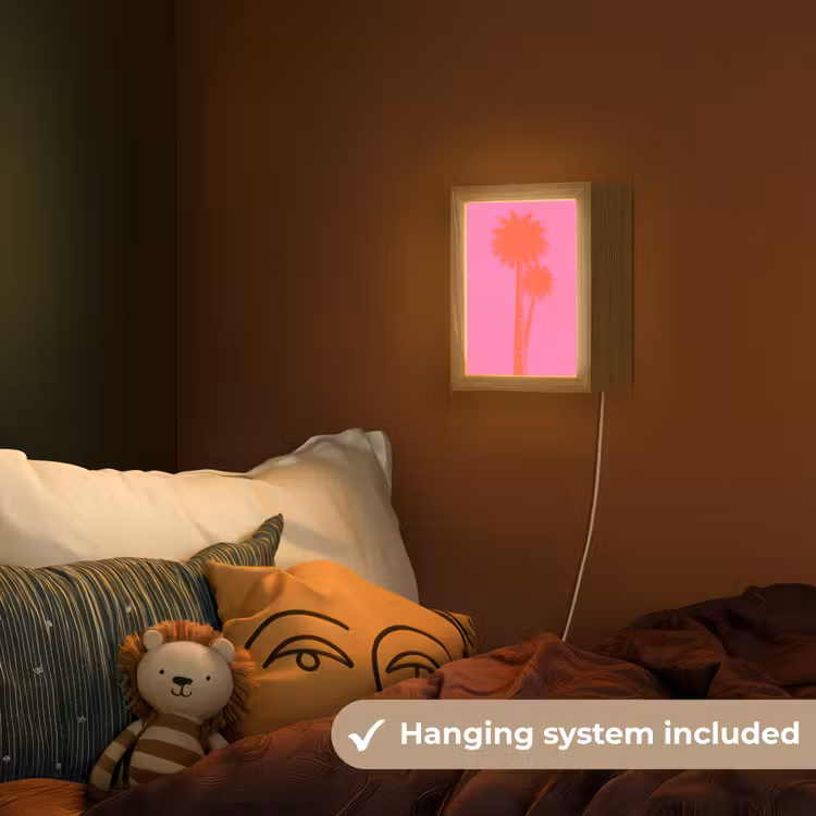 Palmbomen - Modern - Roze Light Box met kabel (Kinderlampje) klein -sfeer5_kind_EN