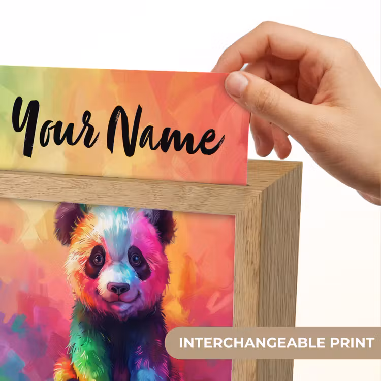 Panda - Dieren - Kleurrijk - Neon Light Box met kabel (Kinderlampje) klein -USP_websiteprintEN