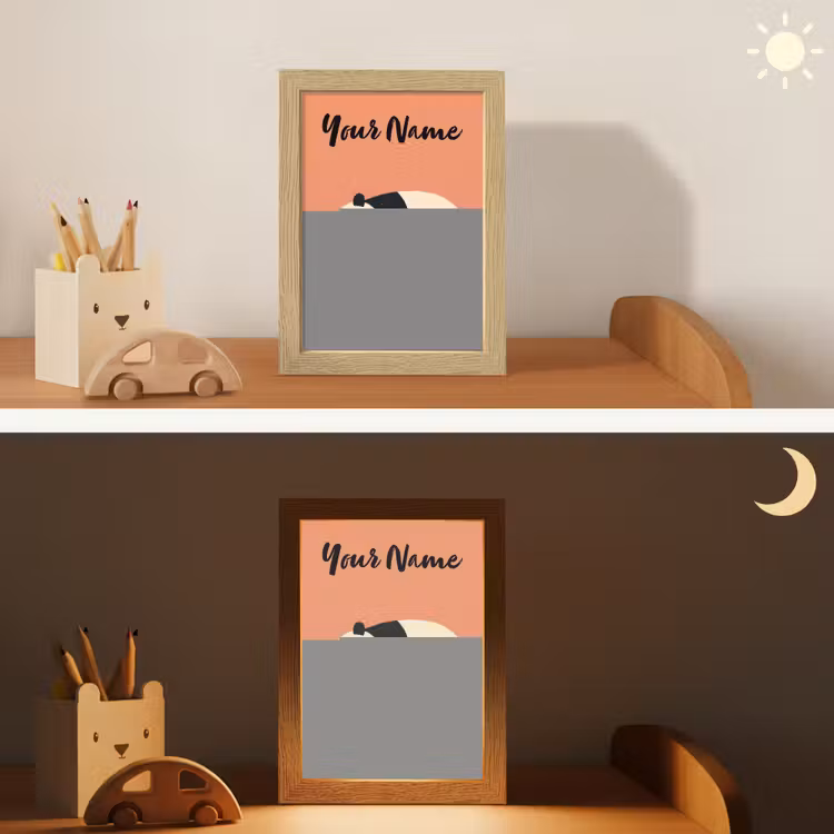 Panda - Slaap - Oranje Light Box met kabel (Kinderlampje) klein -sfeer3_kind
