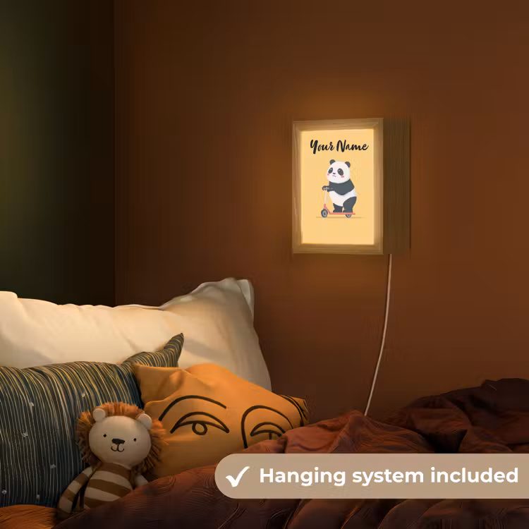 Panda - Step - Geel Light Box met kabel (Kinderlampje) klein -sfeer5_kind_EN