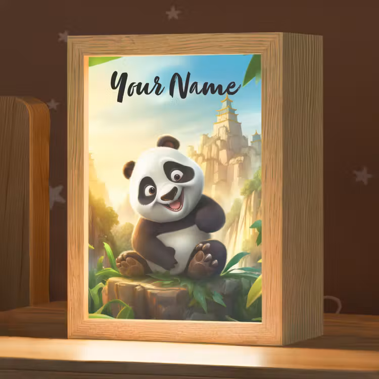 Panda - Wilde dieren - Jungle - Jongens - Kinderen Light Box met kabel (Kinderlampje) klein -zzz_3d_website