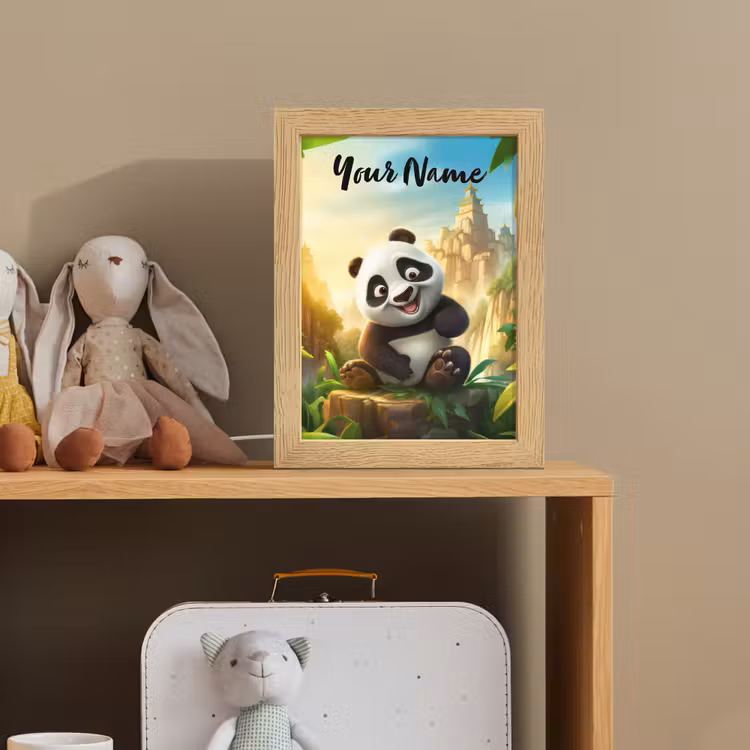 Panda - Wilde dieren - Jungle - Jongens - Kinderen Light Box met kabel (Kinderlampje) klein -sfeer2_kind