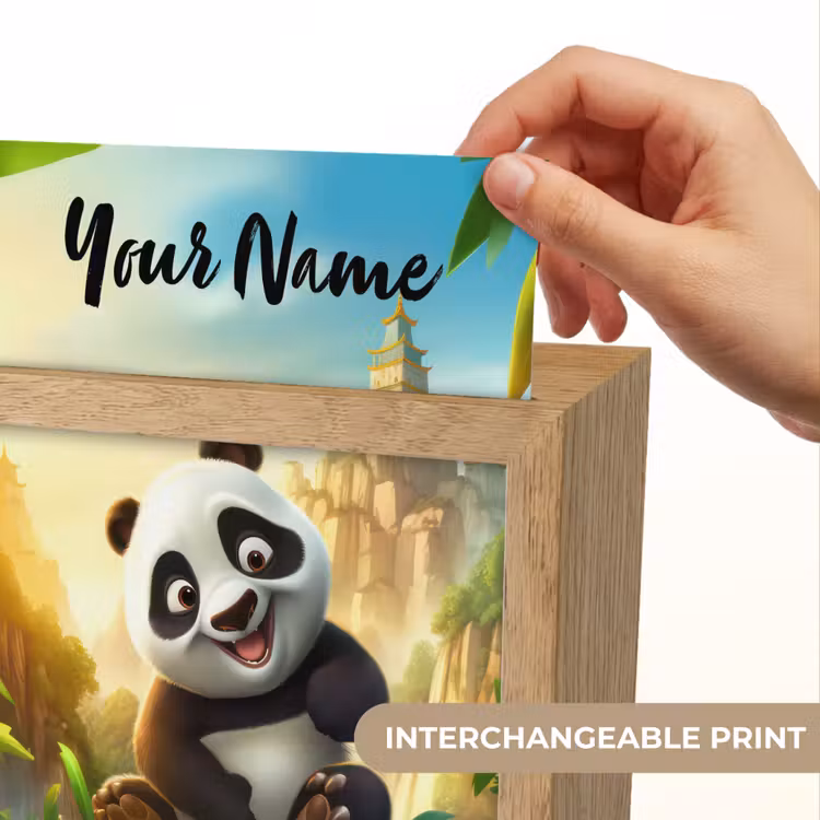 Panda - Wilde dieren - Jungle - Jongens - Kinderen Light Box met kabel (Kinderlampje) klein -USP_websiteprintEN