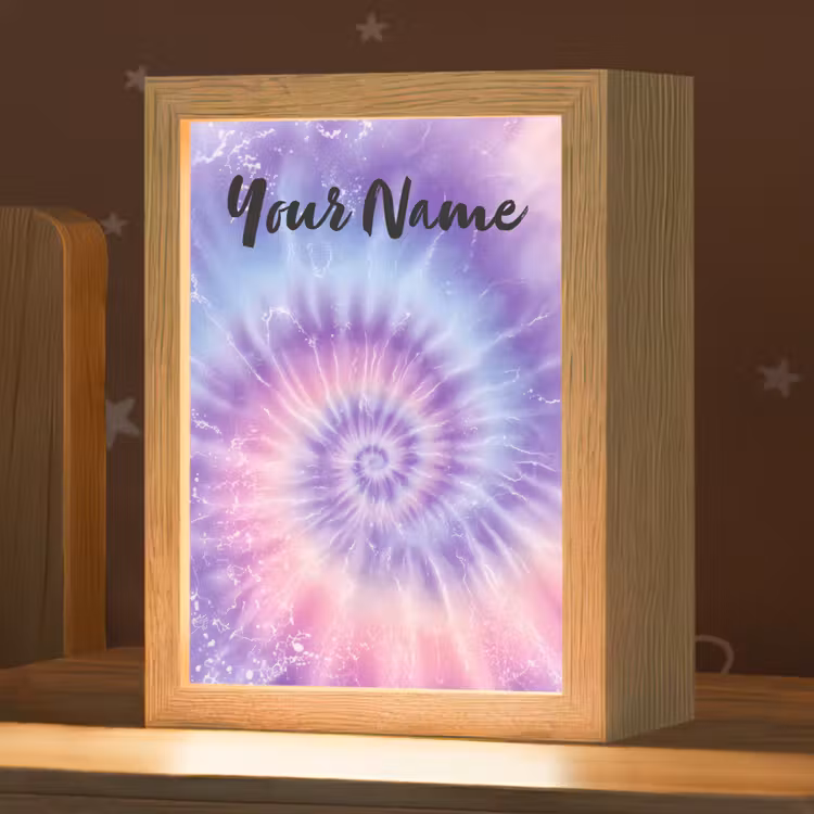 Pastel - Paars - Spiraal - Marmer Light Box met kabel (Kinderlampje) klein -zzz_3d_website
