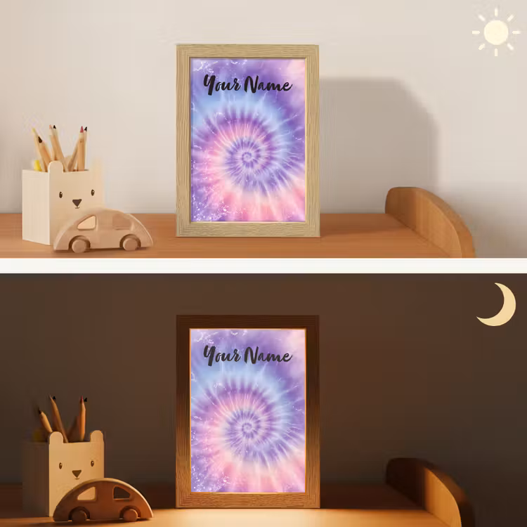 Pastel - Paars - Spiraal - Marmer Light Box met kabel (Kinderlampje) klein -sfeer3_kind