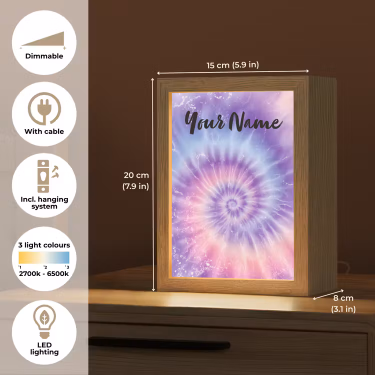 Pastel - Paars - Spiraal - Marmer Light Box met kabel (Kinderlampje) klein -USP_EN