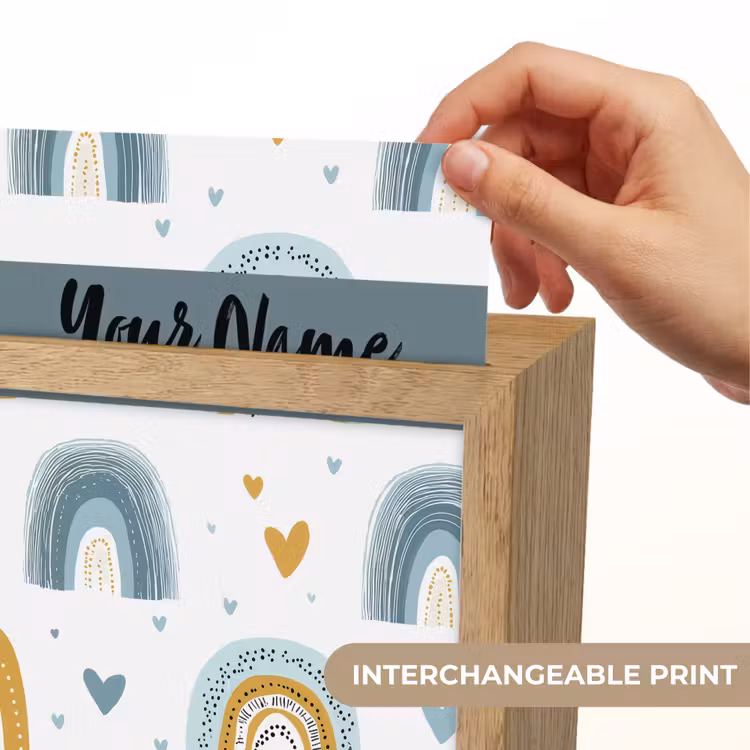 Patroon - Blauw - Regenboog - Hartjes Light Box met kabel (Kinderlampje) klein -USP_websiteprintEN