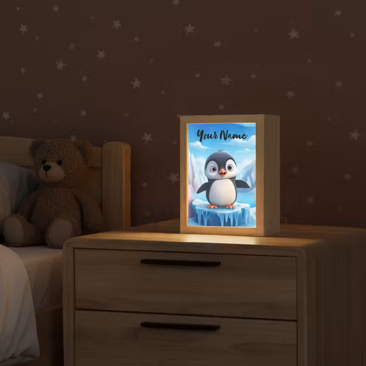 Pinguïn - Meisjes - Pooldieren - Kinderen Light Box met kabel (Kinderlampje) klein -sfeer1_kind