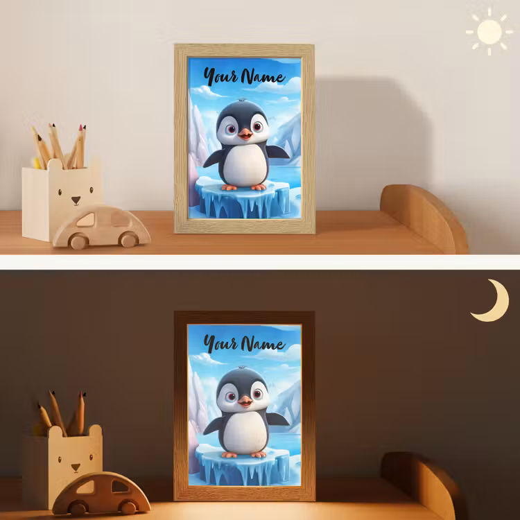 Pinguïn - Meisjes - Pooldieren - Kinderen Light Box met kabel (Kinderlampje) klein -sfeer3_kind