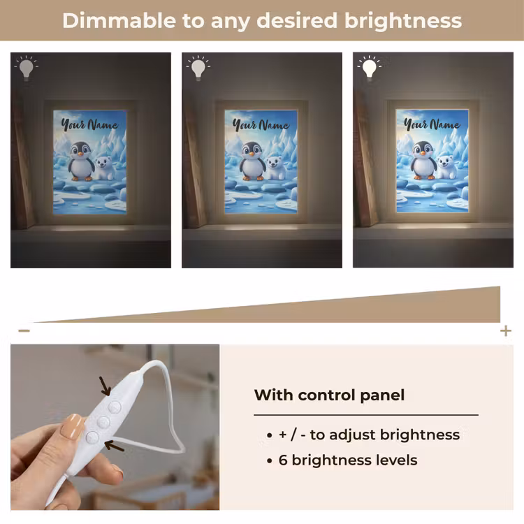 Pinguïn - IJsbeer - IJs - Sneeuw Light Box met kabel (Kinderlampje) klein -USP_dimbaarEN
