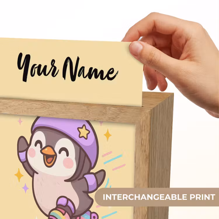 Pinguïn - Geel - Energiek - Rolschaatsen Light Box met kabel (Kinderlampje) klein -USP_websiteprintEN