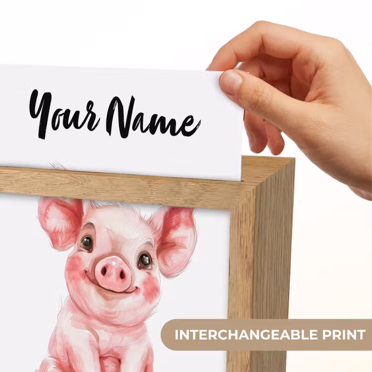 Varken - Roze - Baby dier - Boerderij dieren Light Box met kabel (Kinderlampje) klein -USP_websiteprintEN