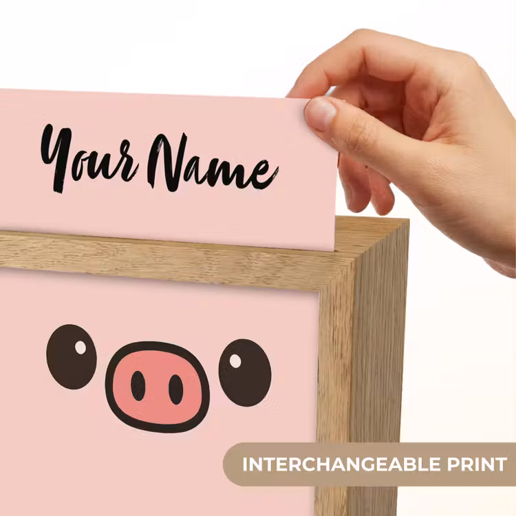 Varken - Roze - Minimalistisch Light Box met kabel (Kinderlampje) klein -USP_websiteprintEN