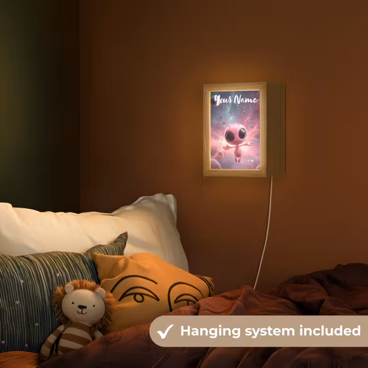 Roze - Alien - Planeten - Ruimte Light Box met kabel (Kinderlampje) klein -sfeer5_kind_EN