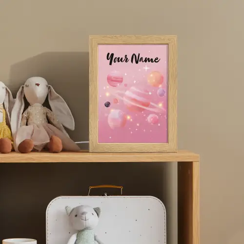 Planeten - Roze - Sterren Light Box met kabel (Kinderlampje) klein -sfeer2_kind