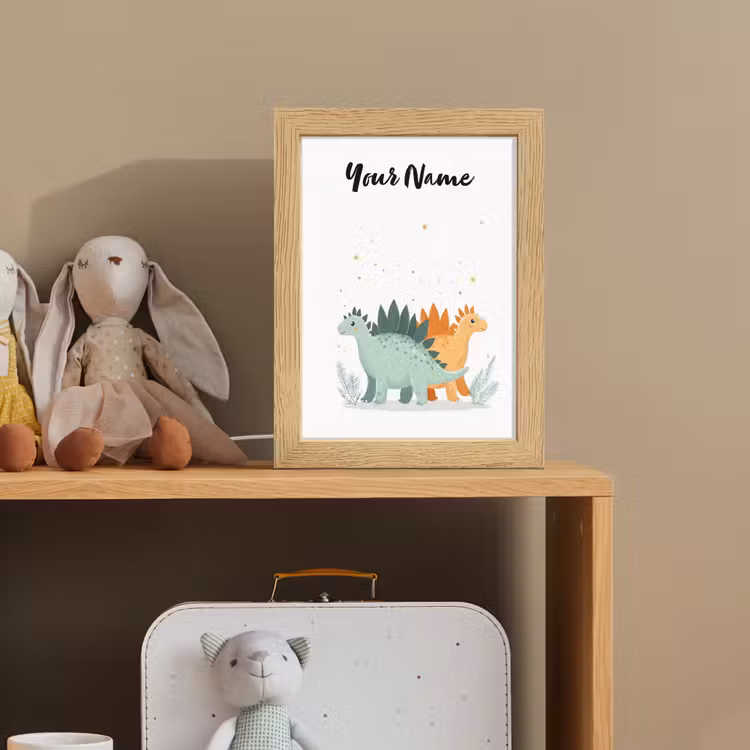 Planten - Sterren - Dinosaurussen - Oranje Light Box met kabel (Kinderlampje) klein -sfeer2_kind