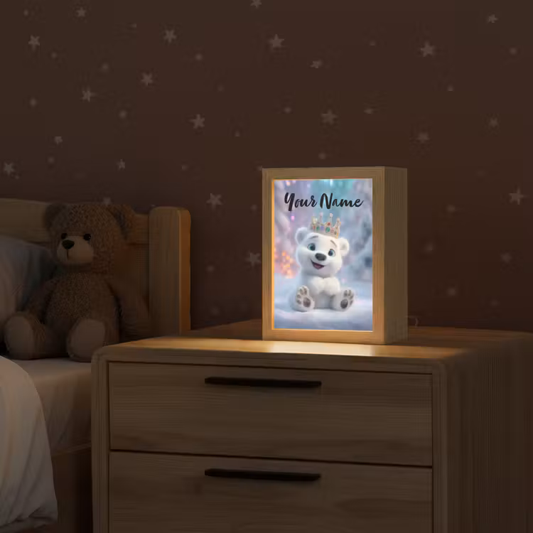 Ijsbeer - Kroon - Winter Light Box met kabel (Kinderlampje) klein -sfeer1_kind