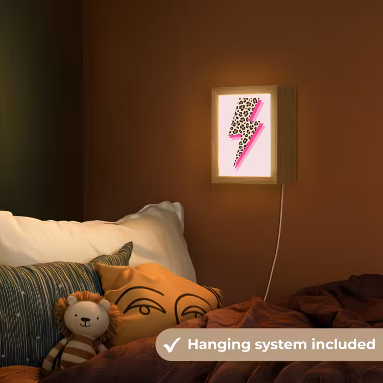 Stippen - Roze - Bliksem Light Box met kabel (Kinderlampje) klein -sfeer5_kind_EN