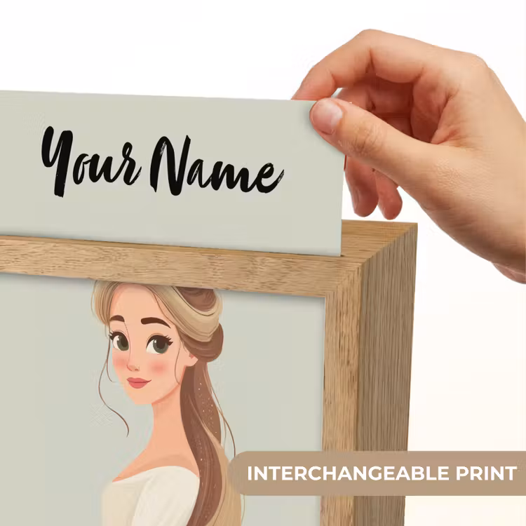 Prinses - Bruin - Haar - Kroon Light Box met kabel (Kinderlampje) klein -USP_websiteprintEN