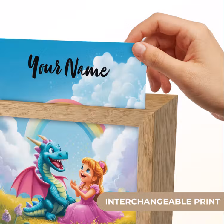 Prinses - Draak - Regenboog Light Box met kabel (Kinderlampje) klein -USP_websiteprintEN