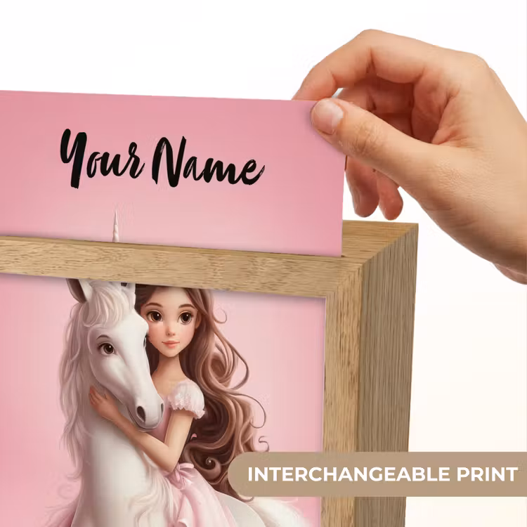 Prinses - Roze - Eenhoorn Light Box met kabel (Kinderlampje) klein -USP_websiteprintEN