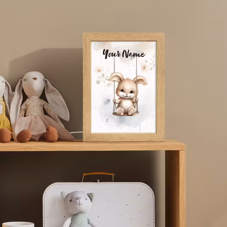 Konijn - Baby dier - Kinderen Light Box met kabel (Kinderlampje) klein -sfeer2_kind