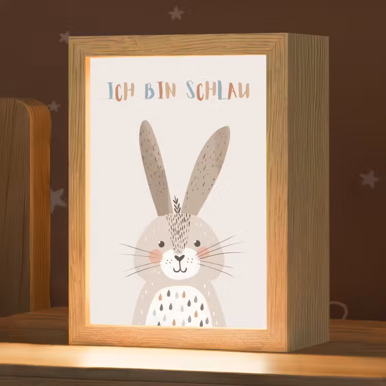 Konijn - Beige - Dier - Slim - Quote Light Box met kabel klein -zzz_3d_website