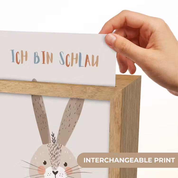 Konijn - Beige - Dier - Slim - Quote Light Box met kabel (Kinderlampje) klein -USP_websiteprintEN