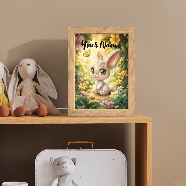 Konijn - Zonlicht - Sprookjesachtig - Vlinder Light Box met kabel (Kinderlampje) klein -sfeer2_kind