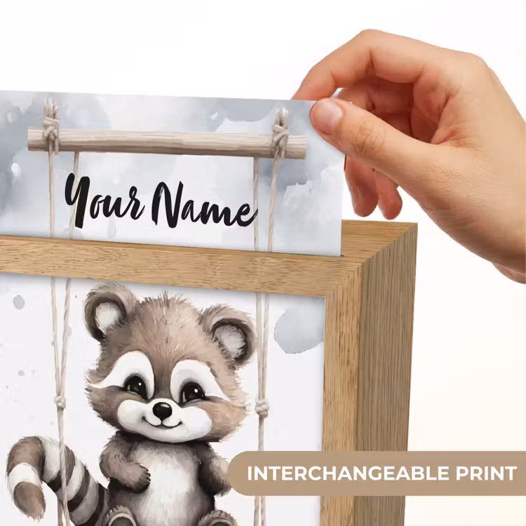 Wasbeer - Dier - Kinderen Light Box met kabel (Kinderlampje) klein -USP_websiteprintEN