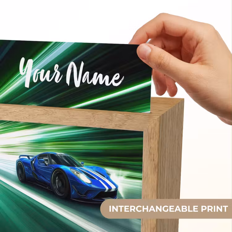 Race auto - Blauw - Groen Light Box met kabel (Kinderlampje) klein -USP_websiteprintEN