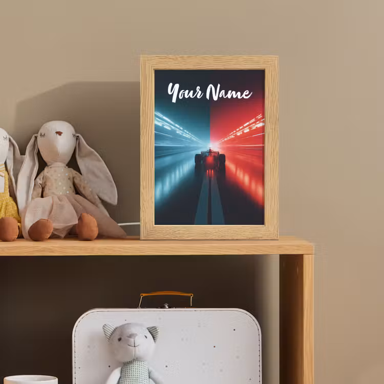 Raceauto - Verlichting - Neon - Rood Light Box met kabel (Kinderlampje) klein -sfeer2_kind